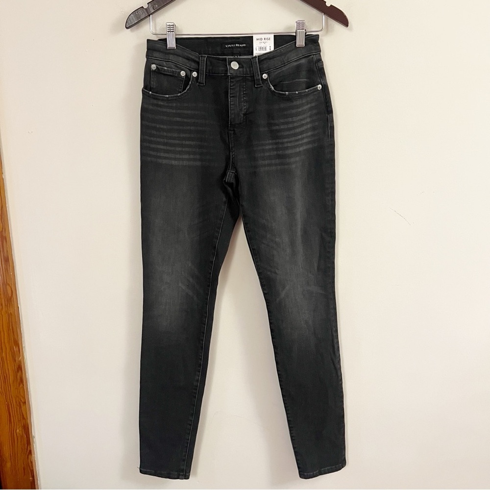 Lucky Brand Black Mid Rise Ava Skinny Jeans NEW Size 4/27L